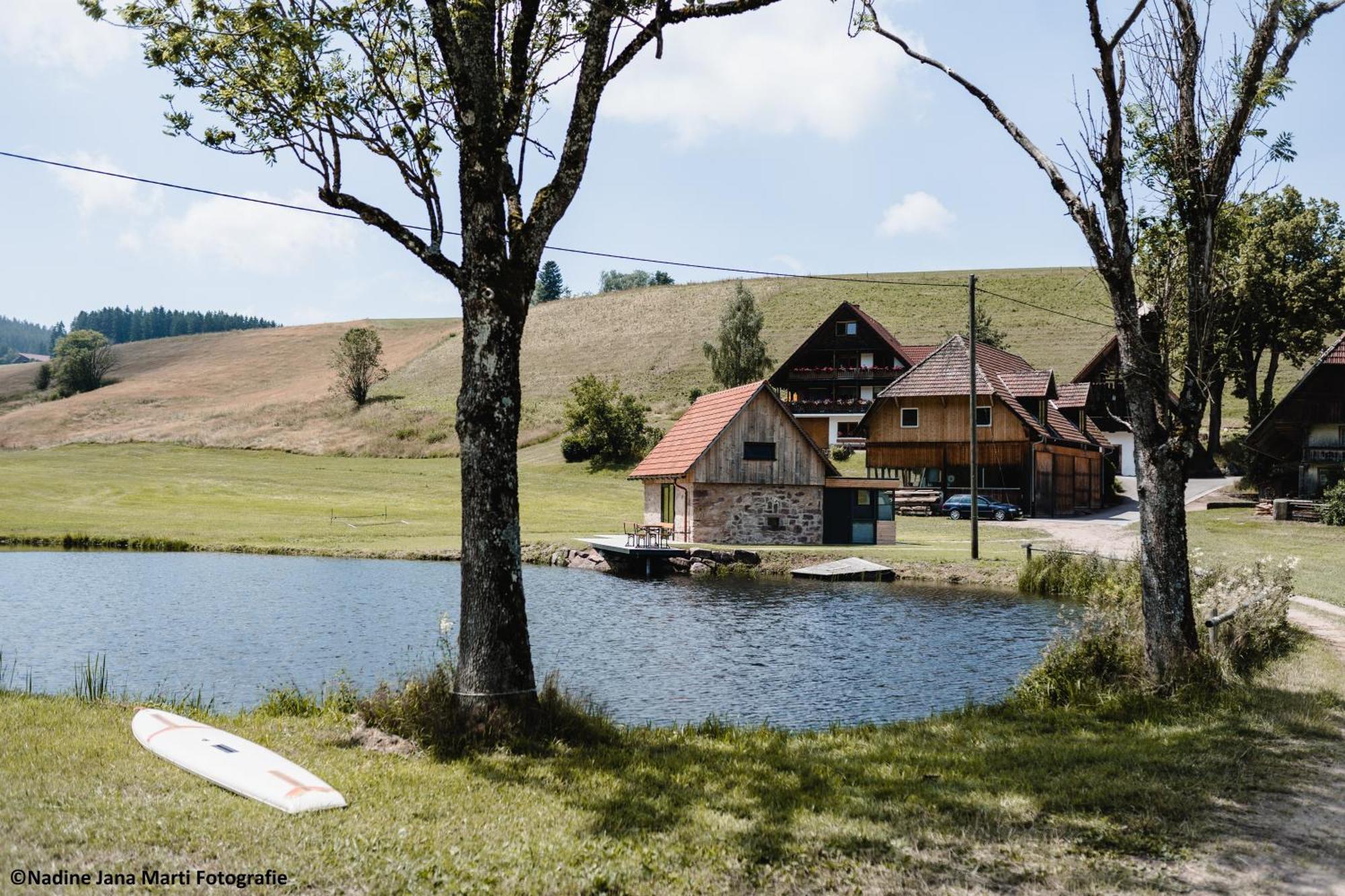Вилла Ferienhaus Im Schwarzwald Am See "Backhaeusle" Хорнберг Экстерьер фото